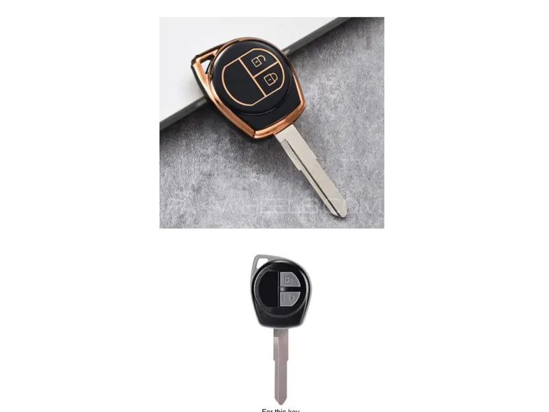 Suzuki Alto TPU Key Cover Black And Gold Image-1