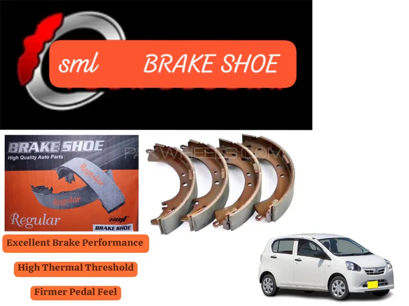 Daihatsu Mira Es 2006-2023 Rear Brake Shoe - SML Brake Parts - Advanced Braking  Image-1