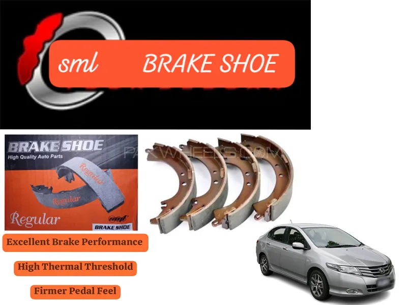 Honda City 2010 GM Rear Brake Shoe - SML Brake Parts - Advanced Braking  Image-1