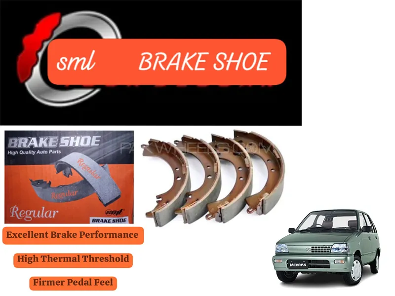 Suzuki Mehran 2012-2019 Rear Brake Shoe - SML Brake Parts - Advanced Braking  Image-1