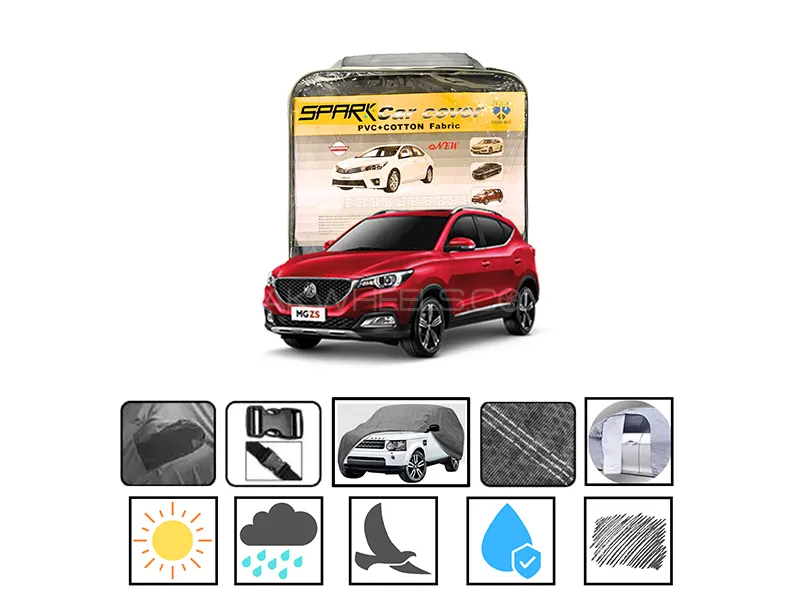 MG ZS 2021-2023 Spark PVC Cotton Fabric Car Top Cover Image-1