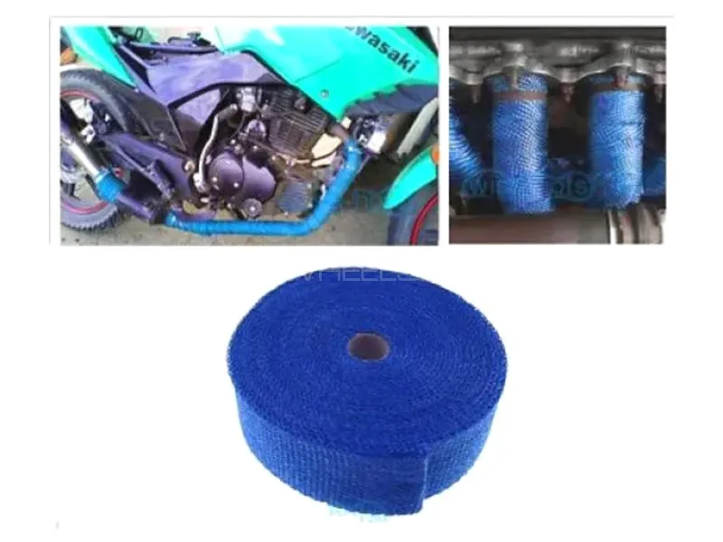 2in X 9M Exhaust Pipe Heat Wrap for Heat protection Blue Image-1