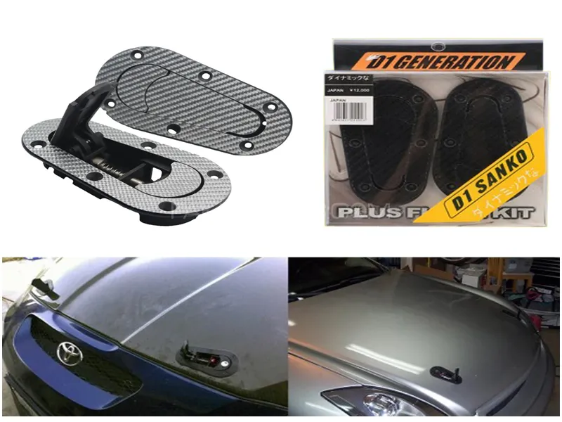 Carbon Fibre Finish D1 Generation Sanko Aerocatch Bonnet Pins Plus Flush Kit Hood Pin Plastic Lock Image-1