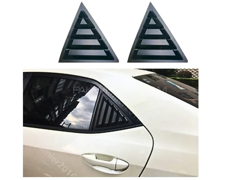 Toyota Corolla 2015-2023 Side Window Louvres Glass Covers Black Image-1