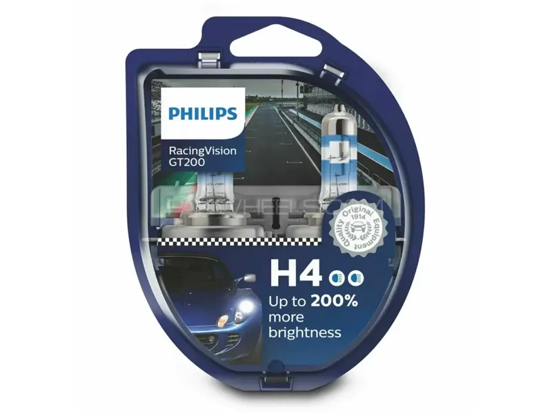 Philips Racing Vision GT 200% H4 Car Headlights Bulbs Twin Pack Image-1