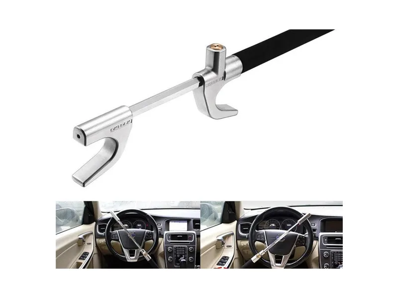 Car Steering Wheel Stainless Steel Lock Anti Theft Security Car Lock Image-1