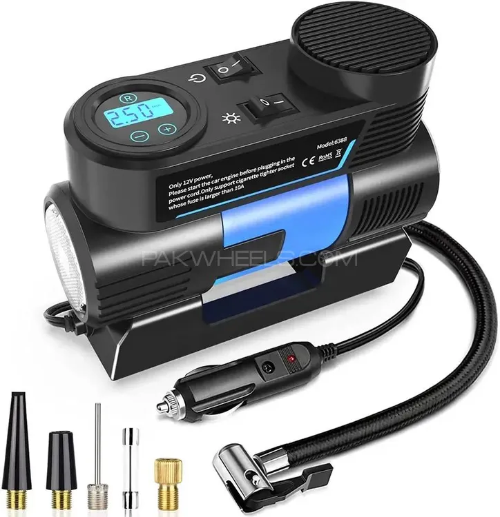 Compact portable tire/tyre inflator Air compressor Image-1