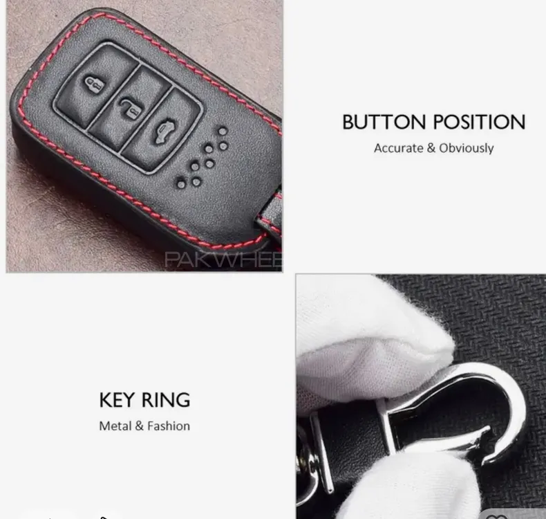 Leather car key case for Honda 2021 onwards - 3 button Image-1