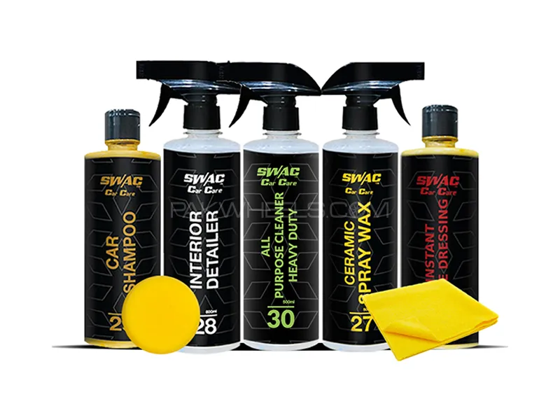 Swac 7 In 1 Car Shampoo Interior Detailer All Purpose Cleaner Ceramic Spray Wax Instant Tire Gel Image-1