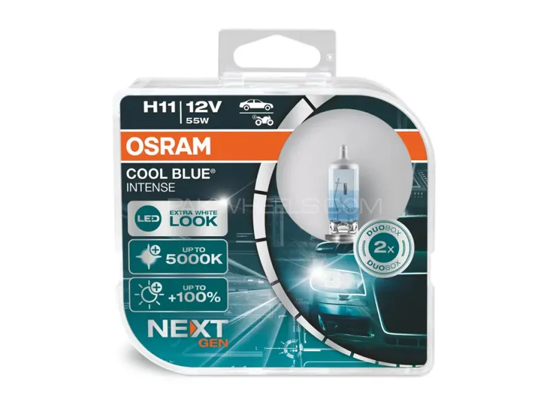 H11 Osram Cool Blue Intense Next Generation +100% - 5000k Headlight Bulb - Made in Germany Image-1