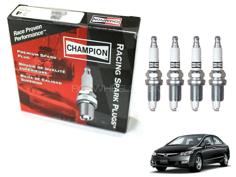 Champion Copper Plus Spark Plugs Pack of 4 Set for Honda Civic Reborn 2006-2012 Code Number OE239 Image-1