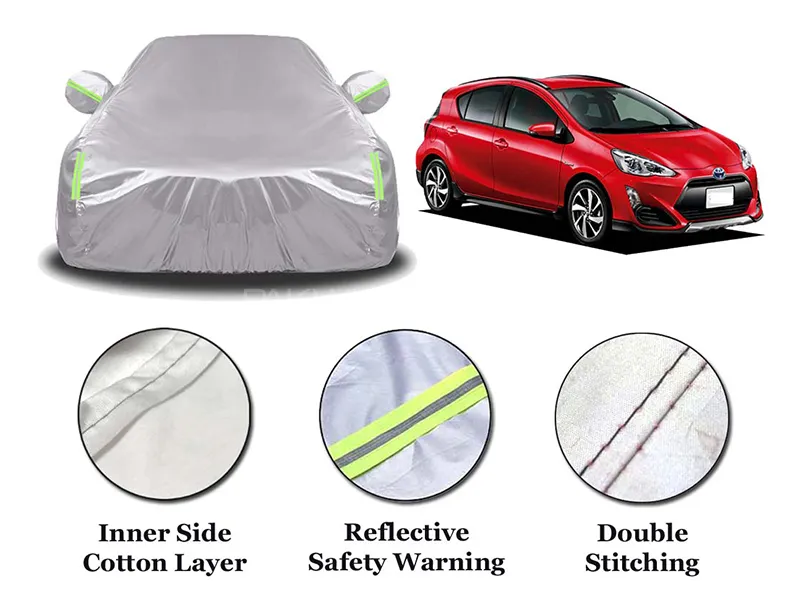 Toyota Aqua 2012-2020 Parachute Cotton Top Cover | Anti-Scratch | Anti-Crack | Double Stitched Image-1