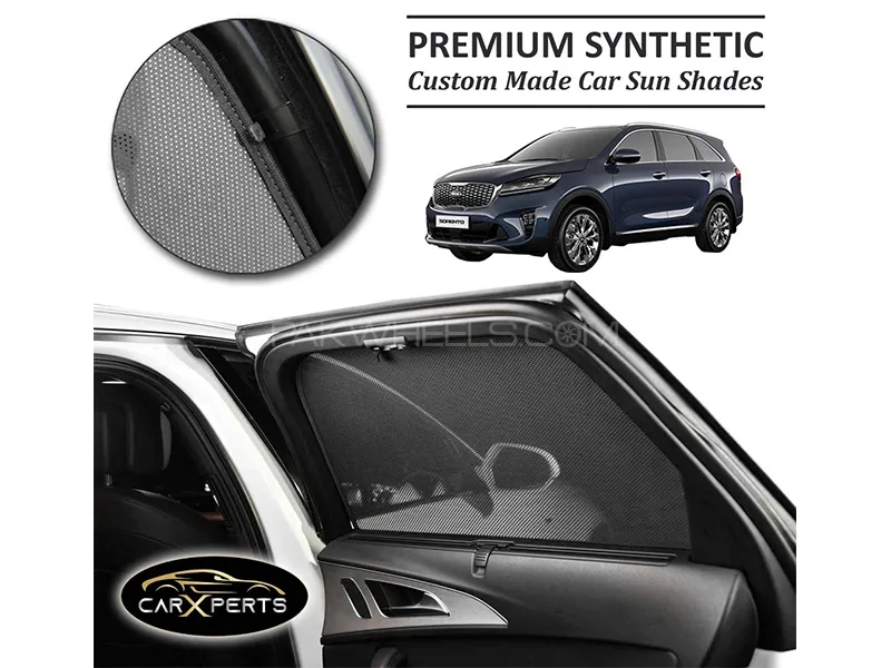 Kia Sorento Premium Car Sun Shades | Synthetic PolyNet Heat Proof Fabric | Foldable Image-1