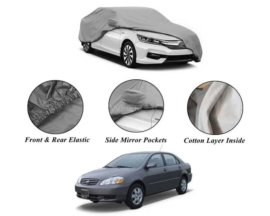 Toyota Corolla 2002-2008 Non Wooven Inner Cotton Layer Car Top Cover | Anti-Scratch | Waterproof  Image-1