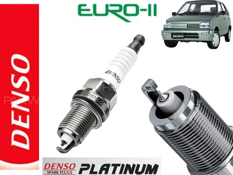 Suzuki Mehran Euro Spark Plug Platinum Tip | 3 Pcs | Iridium Type Thin Tip | For Fuel Economy  Image-1