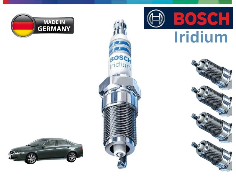 Honda Accord CL7 & CL9 Iridium Spark Plugs 4 Pcs- BOSCH - Made in Germany Image-1