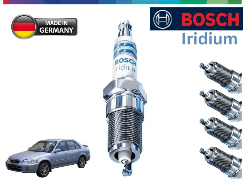 Honda Civic 1996-2001 Iridium Spark Plugs 4 Pcs- BOSCH - Made in Germany
