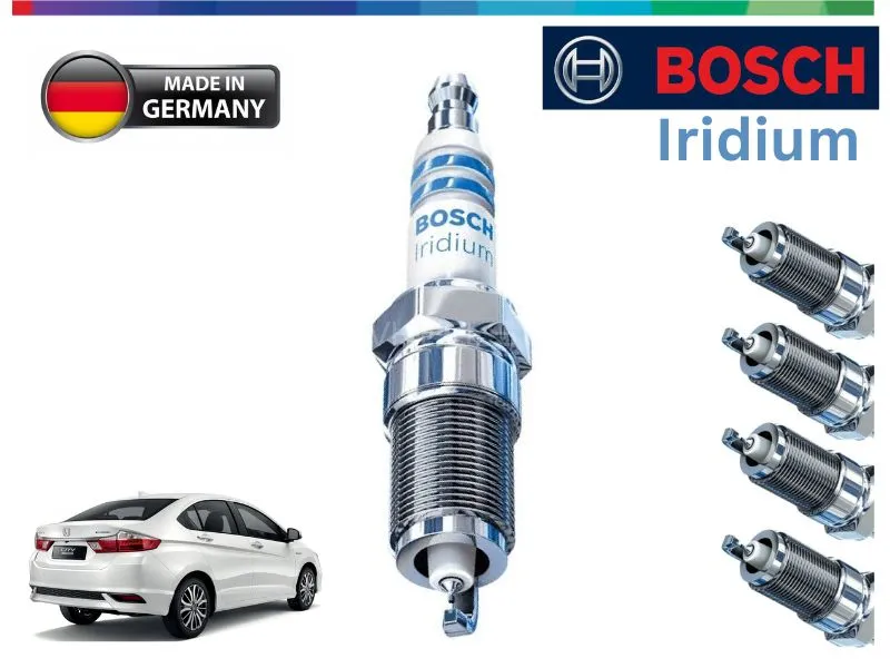 Honda City 2019-2024 Iridium Spark Plugs 4 Pcs- BOSCH - Made in Germany Image-1