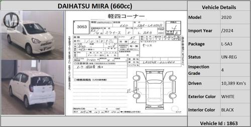 Used Daihatsu Mira 2020