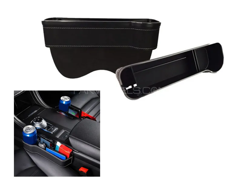 Universal Car PU Leather Seat Gap Filler  - Pair Image-1