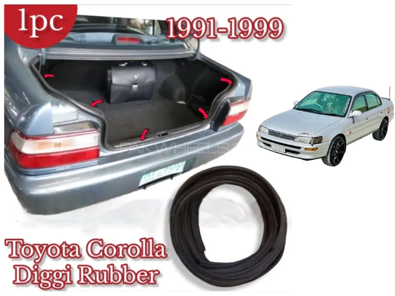 Toyota Corolla Indus Diggi Rubber 1991 - 1999 Back Door Rubber | 1 Pcs | Image-1