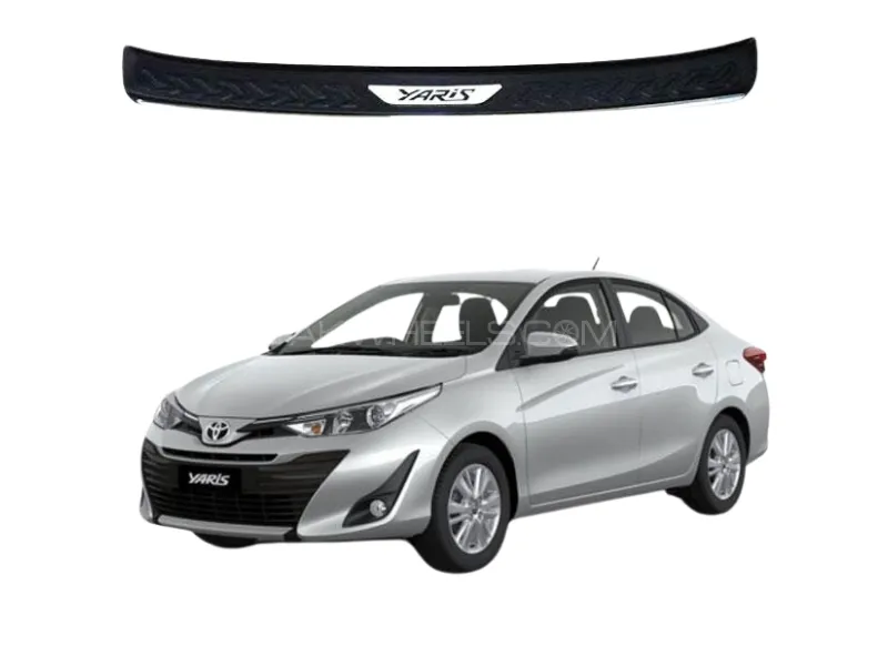Toyota Yaris Back Bumper Scuff Plate Fine Quality Double Tape Fitting -Black Image-1