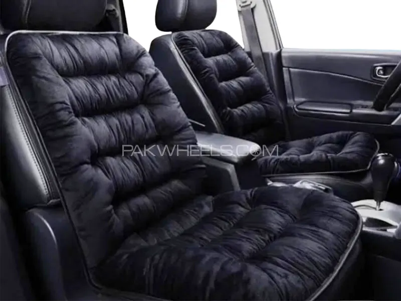 Valvet Black Soft Cushion Covers for Car Seats Smooth Ultra Comfort Cover 1pc Image-1