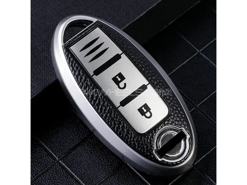 Nissan Note Key Cover Premium Quality Silver Leather - Nissan Note Nissan Dayz Key Cover TPU Image-1