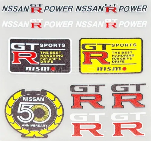 Premium Quality Custom Sticker Sheet For Car & Bike Embossed Style GTR SPORTS Image-1