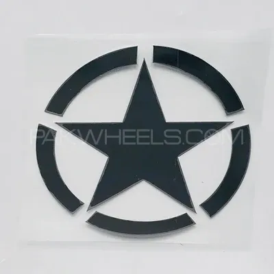 Premium Quality Custom Sticker Sheet For Car & Bike Embossed Style 5-POINTED STAR Image-1