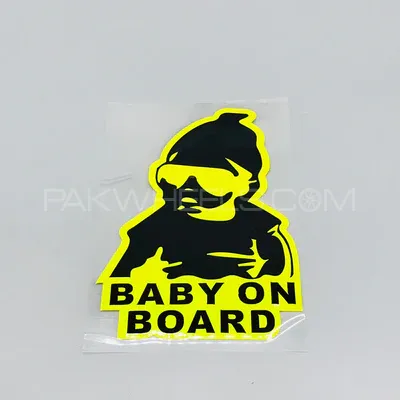 Premium Quality Custom Sticker Sheet For Car & Bike Embossed Style BABY ON BOARD Image-1