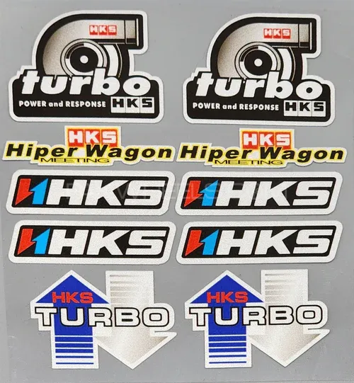 Premium Quality Custom Sticker Sheet For Car & Bike Embossed Style HKS TURBO Image-1