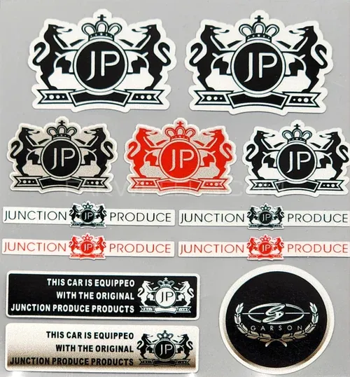 Premium Quality Custom Sticker Sheet For Car & Bike Embossed Style JUNCTION PRODUCE BLACK Image-1