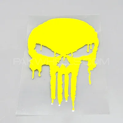 Premium Quality Custom Sticker Sheet For Car & Bike Embossed Style Punisher Skull Image-1