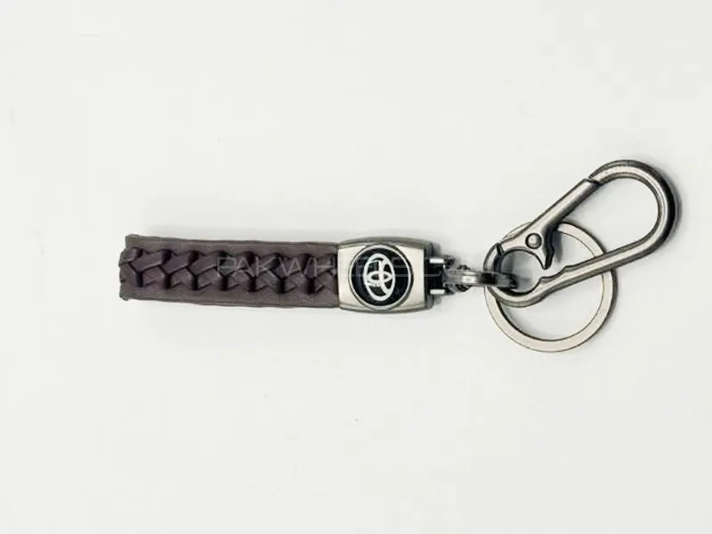 Key Chain Toyota Logo Premium Quality Leather Key Strap  Image-1