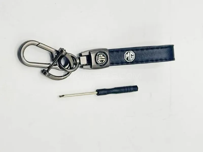 Mg Logo Car Key Chain Premium Quality Leather Key Chain Strap Key Chain Image-1
