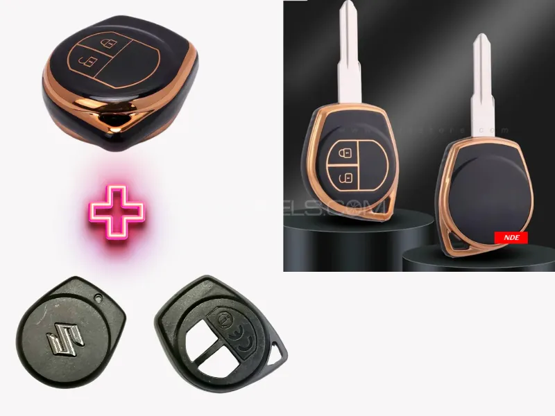 Suzuki Wagon R Key Casing With TPU Cover Combo Deal Image-1
