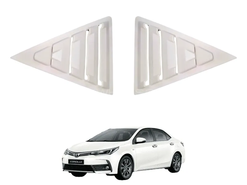 Toyota Corolla Quarter Glass Louver Grills in White Color -1Pair Image-1