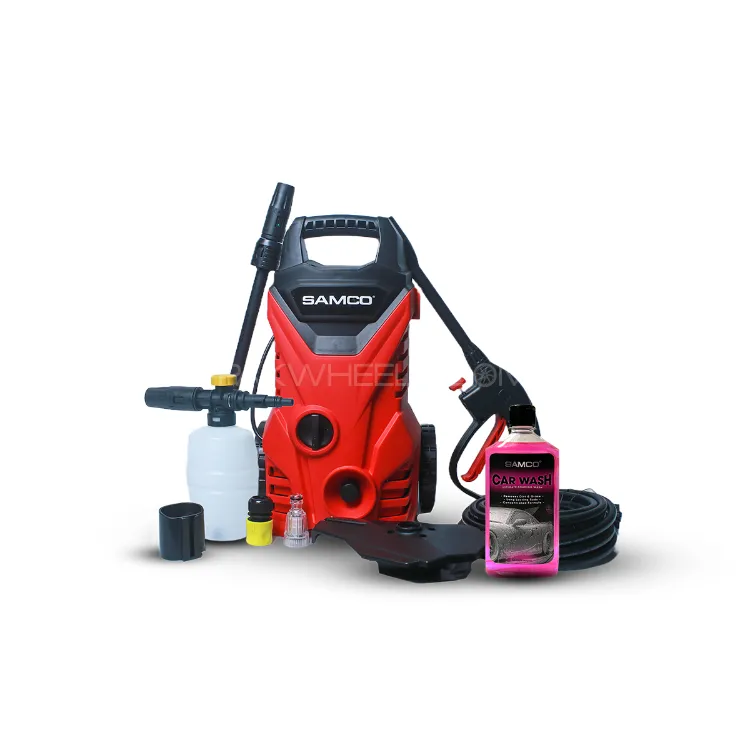 Samco High Pressure Washer And Cleaner 1400 Watts With Foaming Canon Bottle - 110bar  | Free Shampoo Image-1