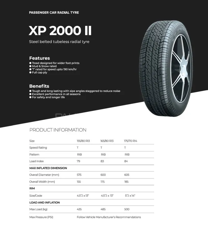 GTR 155/80/R13 (1Tyre price) +100SHOPS ALL OVER PAKISTAN Image-1
