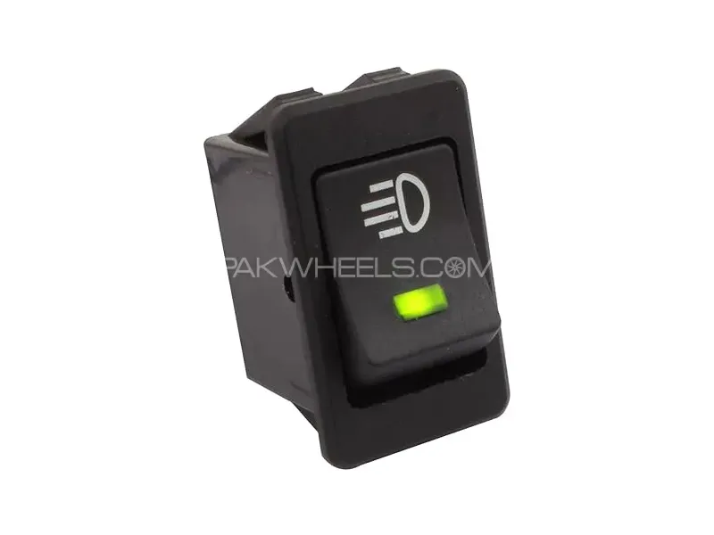 Car Replacement LED Front Rear Fog Light Switch DC 12V 35A 4 Pin ON/OFF Switch Green LED Light Image-1