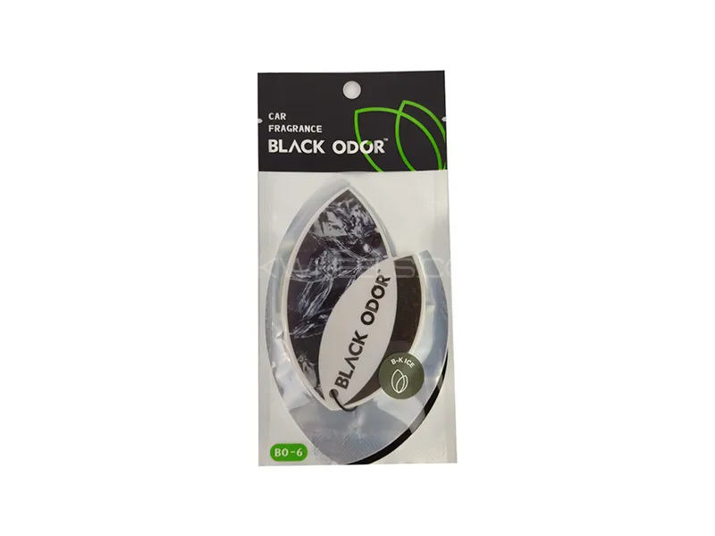 Black Odor Air Freshener Hanging Card - B-K Ice Image-1