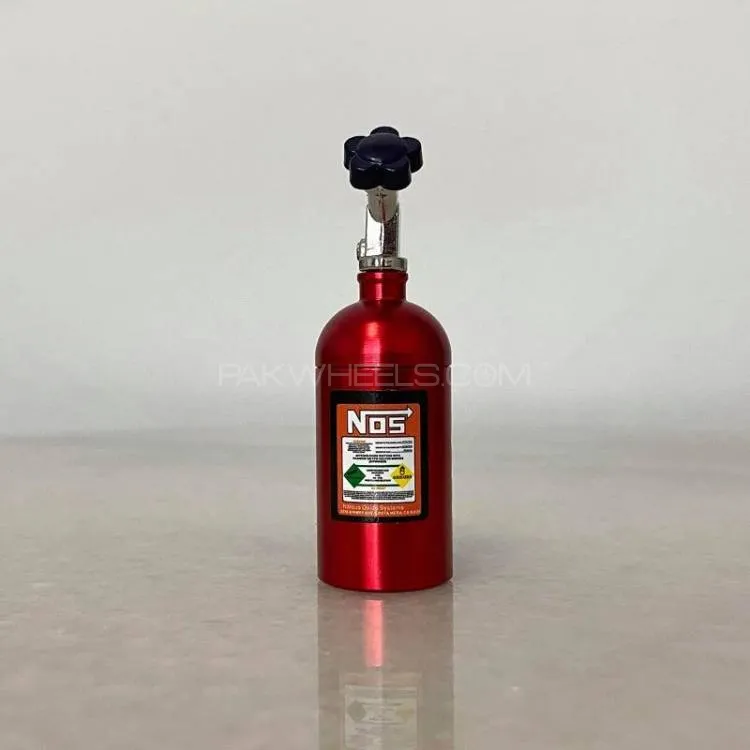 Universal Car Perfume Metal Simulation Nitrogen Bottle Decoration Nos for Car Red 1 Pc Image-1