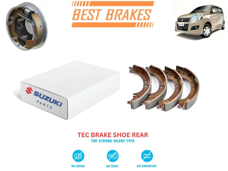 Suzuki Wagon R Pak Assembled 2017-2024 TEC Rear Brake Shoes - High Quality Brake Parts