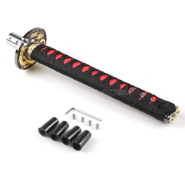 Universal Long Sword Katana Handle Gear Shift Knob Manual Transmission Shifter Lever Stick(Black) Image-1