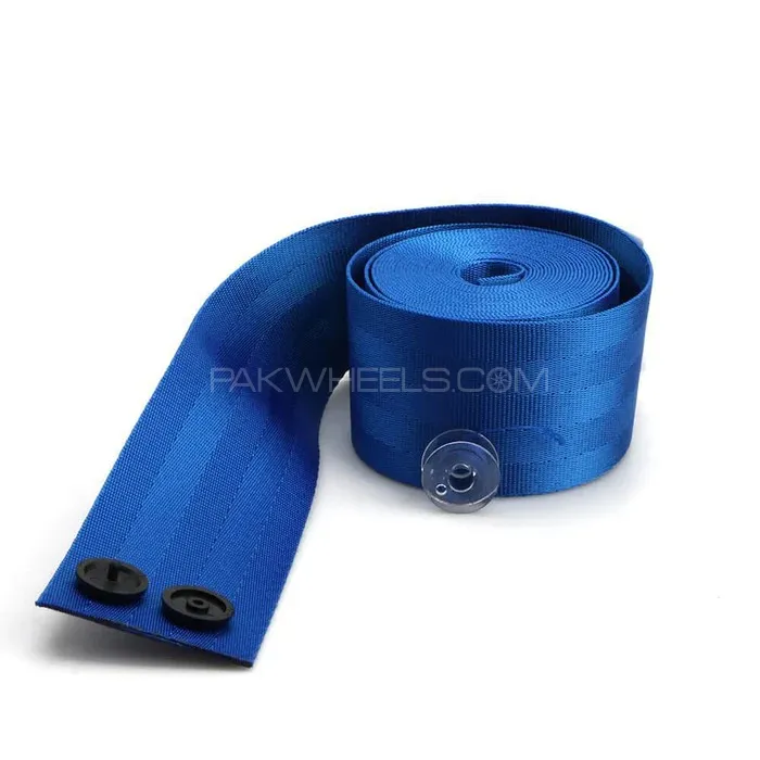 Universal Car Seat Belt 3.6-Meter Webbing Blue Strap 2 Inch Fabric Racing Car Seat Safety Belt 1 Pc Image-1