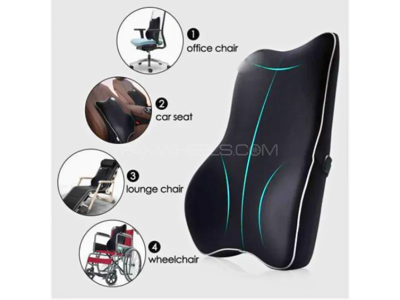 Seat Back Rest Cushion Black Color | Luxury Cushion | Memory Foam Cushion | 1PC  Seat Back Rest Cushion Black Color | Luxury Cushion | Memory Foam Cushion | 1PC  Image-4