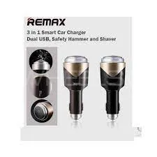 Remax RT-SP01 Practical 3 in 1 Smart Car Charger Safety Hammer Shaver Image-1