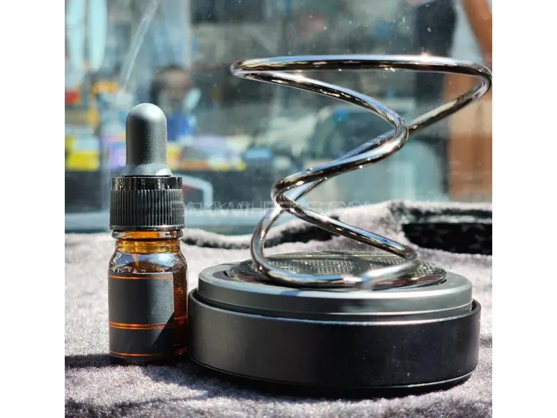 Universal Solar Power Spiral Style Car Perfume Air Freshener 360° Rotating Car Perfume  Image-1