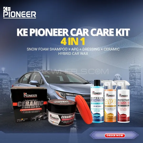Ke Pioneer 4 IN 1  Car Care Kit - Snow foam Shampoo  Apc  Protectant Dressing  Ceramic Car Wax Image-1